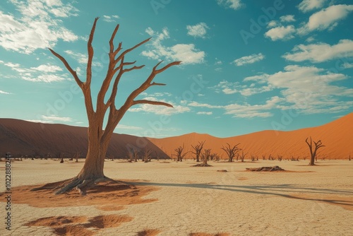 Beautiful landscape of the desert of Namibia - generative ai