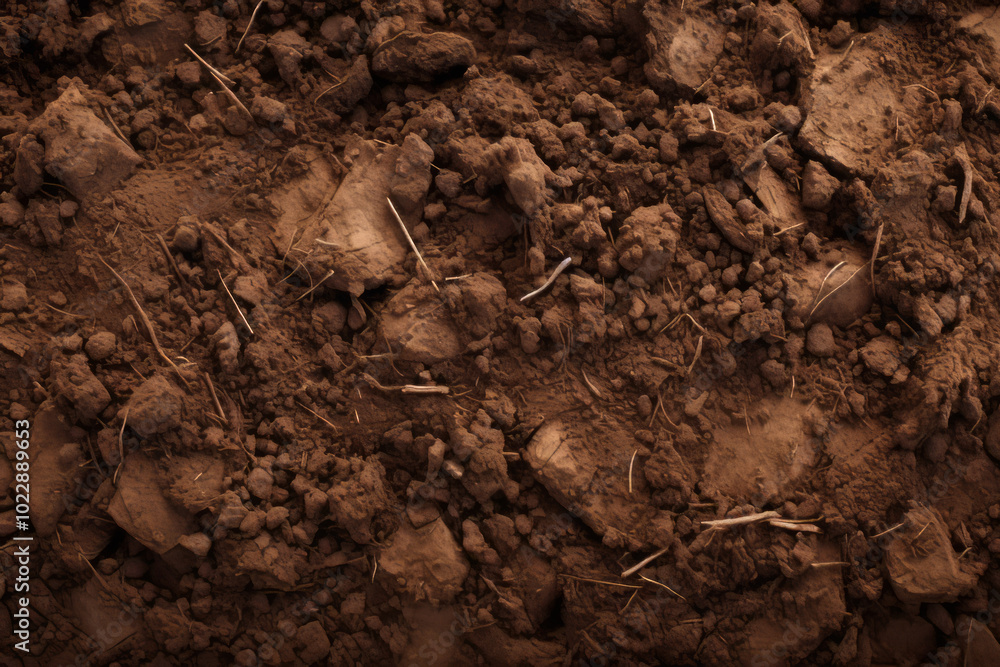 Processed collage of underground brown soil layer material texture. Background for banner Processed collage of underground brown soil layer material texture. Background for banner