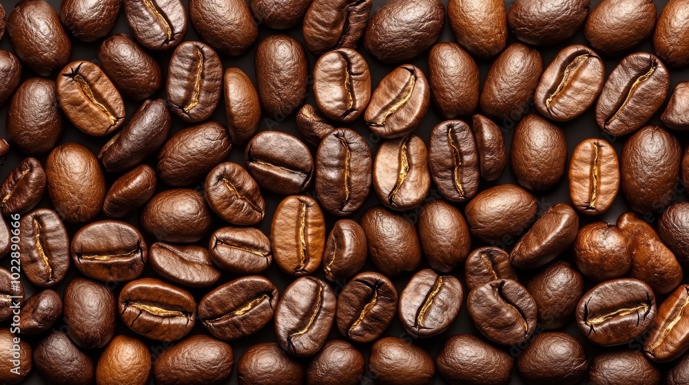Fototapeta premium Close-up of roasted coffee beans background