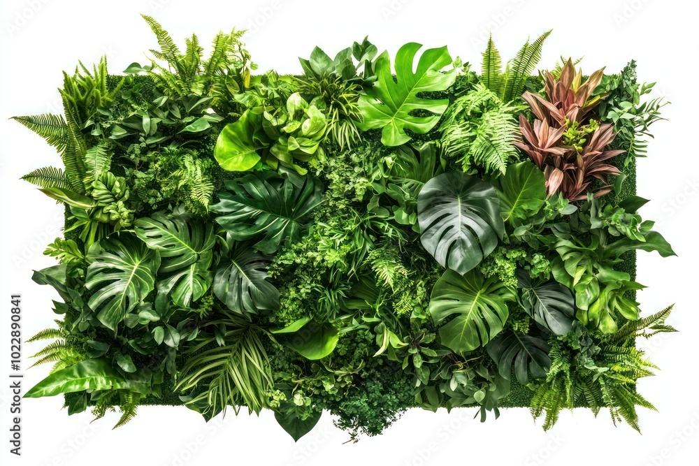 Obraz premium Lush green vertical garden foliage