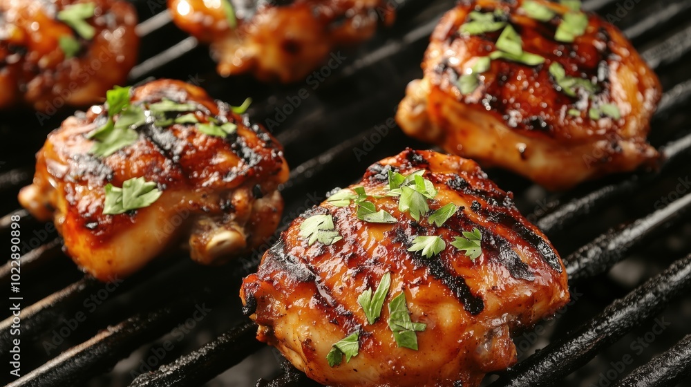 Grilled chicken thighs with herbs and spices Grilled chicken thighs with herbs and spices
