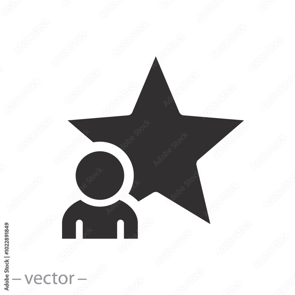 star man, talent human icon, best employee, flat vector illustration star man, talent human icon, best employee, flat vector illustration