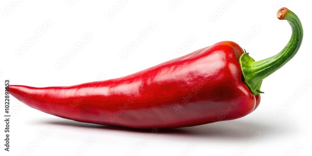 Vibrant Red Chili Pepper Isolated on White Background for Culinary and Food Related Use Vibrant Red Chili Pepper Isolated on White Background for Culinary and Food Related Use