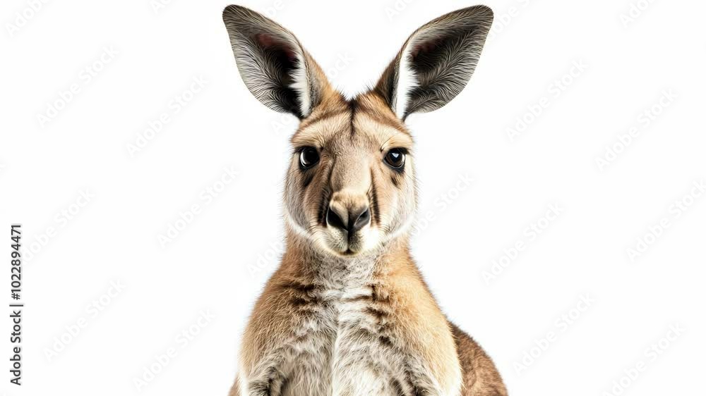 A kangaroo is standing in front of a white background A kangaroo is standing in front of a white background