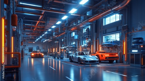 Futuristic Car Garage