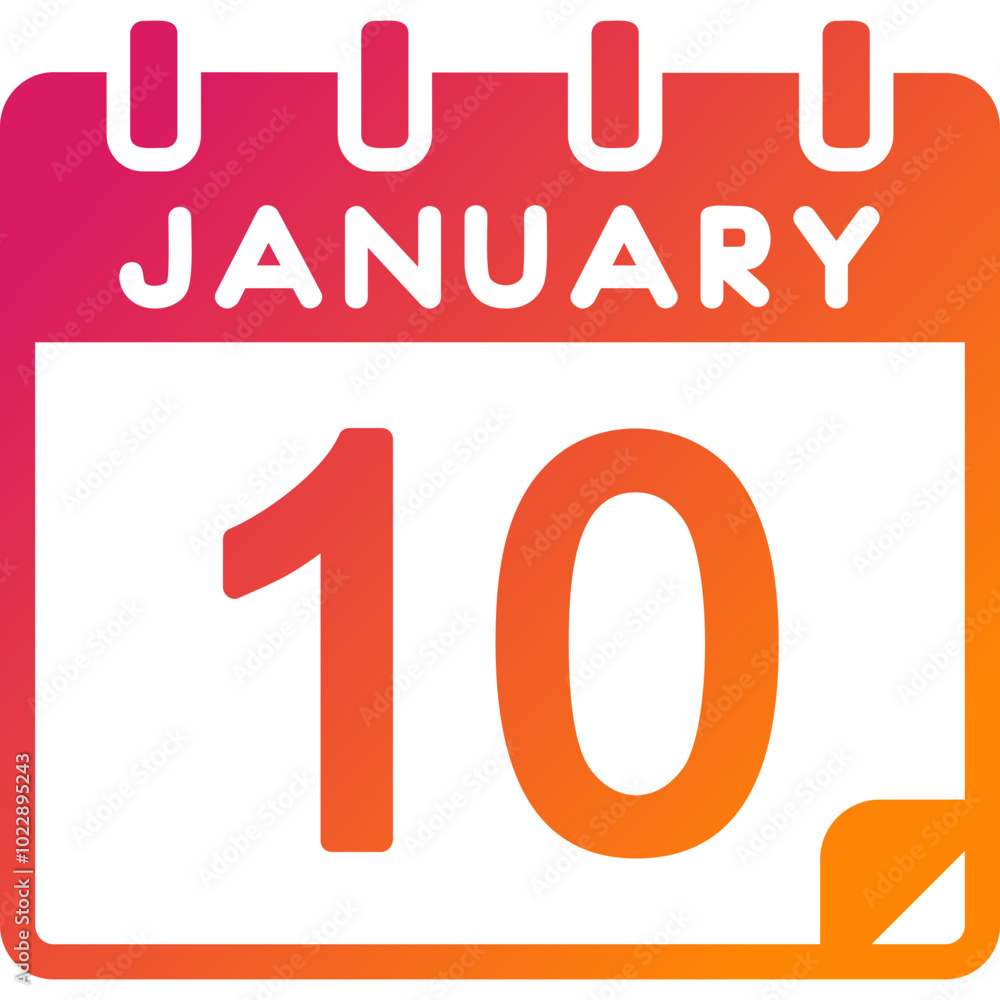 10 January Vector Icon Design 10 January Vector Icon Design