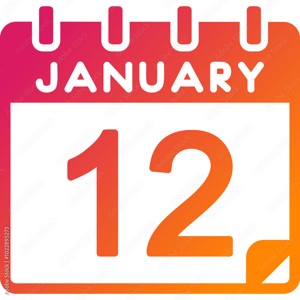 12 January Vector Icon Design 12 January Vector Icon Design