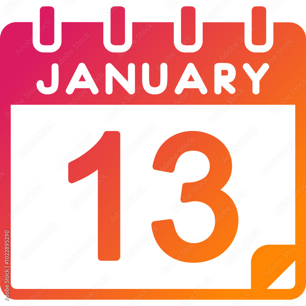 13 January Vector Icon Design 13 January Vector Icon Design