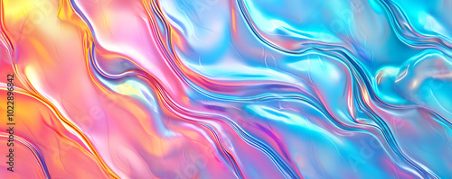 Iridescent Neon Holographic Abstract Background