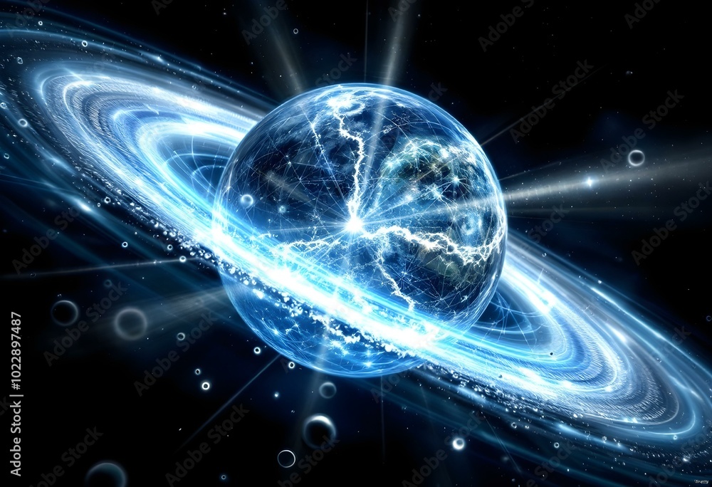 Fototapeta premium a planet into the universe create with ai