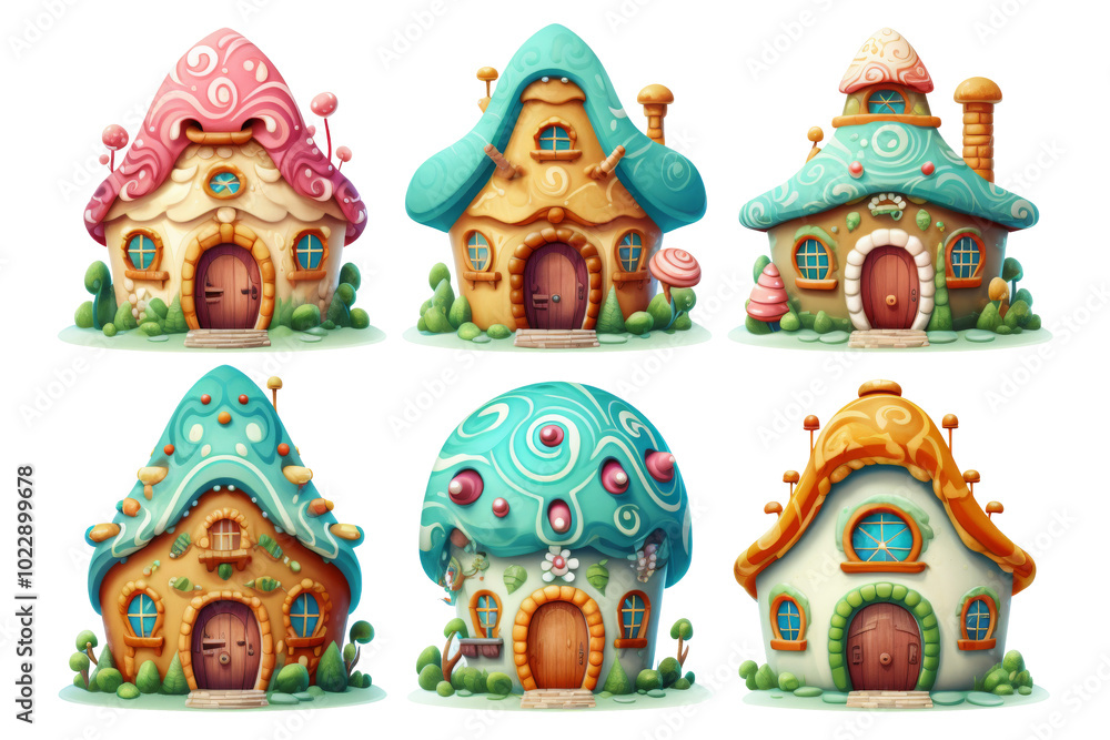 Fototapeta premium dessert fantasy house isolated on white
