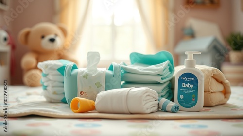 Baby Diaper Change Essentials - Product Photography for Parenting Needs photo