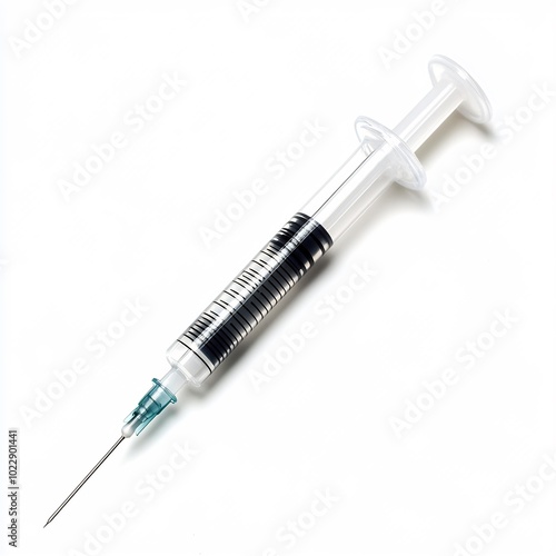 A syringe on a white background.