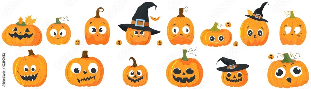 Halloween pumpkin seamless pattern with cute and spooky faces for festive decorations and design. AI Halloween pumpkin seamless pattern with cute and spooky faces for festive decorations and design. AI