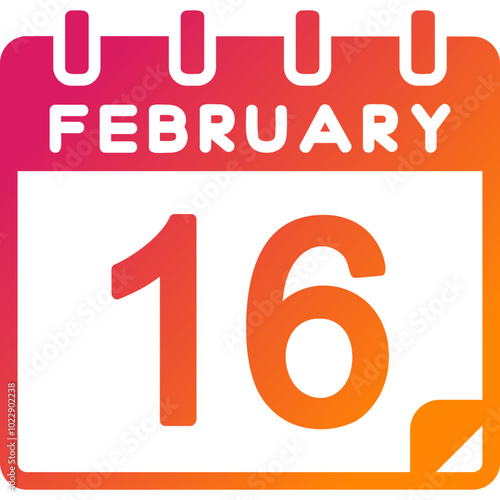 16 February Vector Icon Design