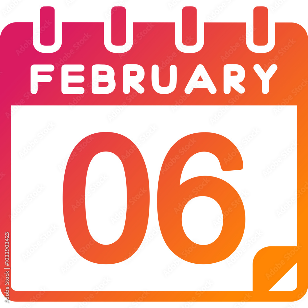 6 February Vector Icon Design 6 February Vector Icon Design