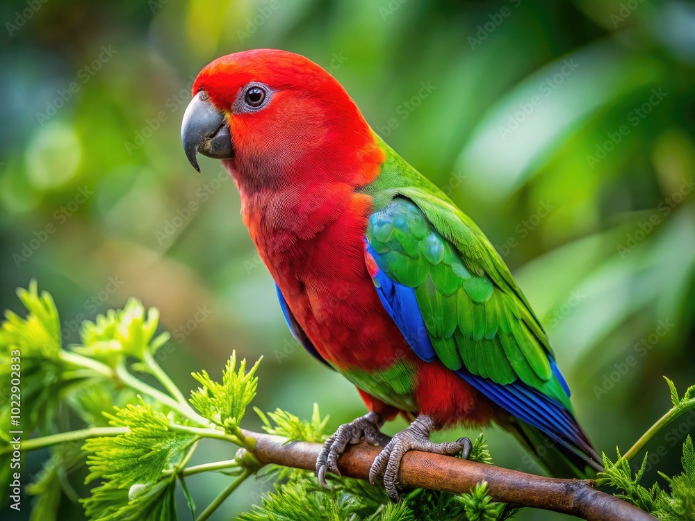 Vibrant Wuaker Parrot Perched on a Branch Amidst Lush Green Foliage in Natural Habitat Setting Vibrant Wuaker Parrot Perched on a Branch Amidst Lush Green Foliage in Natural Habitat Setting