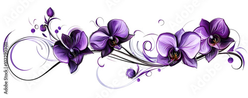 Beautiful Purple Orchid on White Background photo