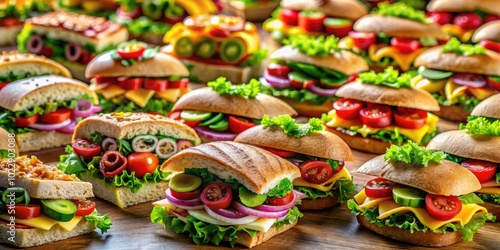 Wallpaper Mural A delightful assortment of sandwich patterns, this seamless vector design caters to food enthusiasts, reflecting a vibrant array of ingredients and textures in every bite. Torontodigital.ca