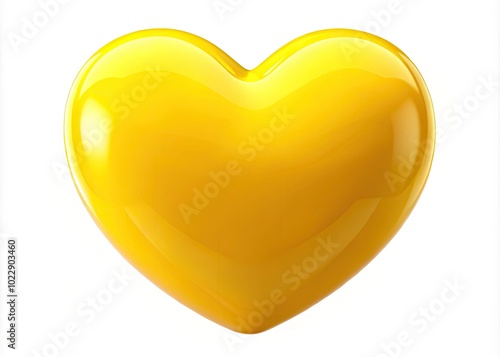 Vibrant Yellow Heart PNG Graphic for Creative Projects, Designs, and Digital Art Use