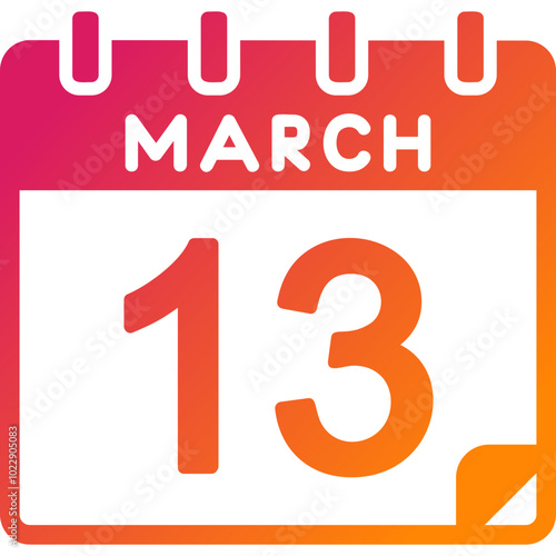 13 March Vector Icon Design