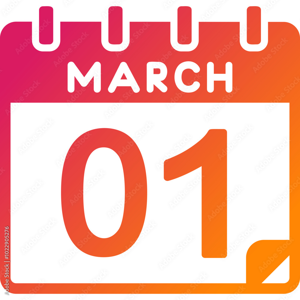 1 March Vector Icon Design 1 March Vector Icon Design