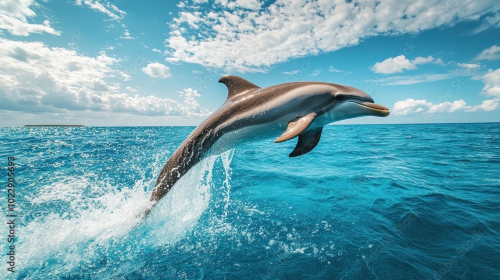 Fototapeta premium Dolphin Leaping Out of the Water