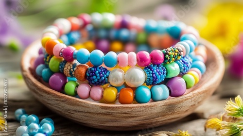 Kids can make their own colorful necklaces and bracelets with beads and pearls.They can also create fun beaded bracelets for themselves or others.It's a great way for kids to be creative and have fun