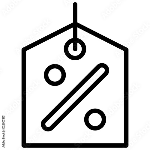 Discount Icon, Black And White Outline Icon Symbol