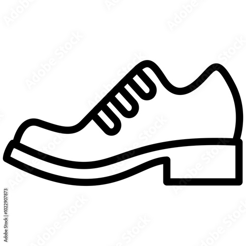 Oxfords Shoe Icon, Black And White Outline Icon Symbol