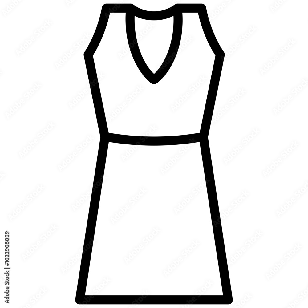 Dress Icon, Black And White Outline Icon Symbol Dress Icon, Black And White Outline Icon Symbol