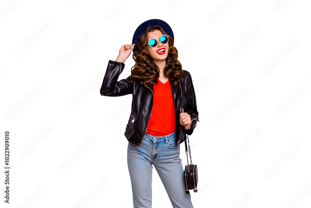 Photo of amazing lady spending best vacation abroad visiting shopping center wear stylish outfit with shoulder clutch isolated yellow background Photo of amazing lady spending best vacation abroad visiting shopping center wear stylish outfit with shoulder clutch isolated yellow background