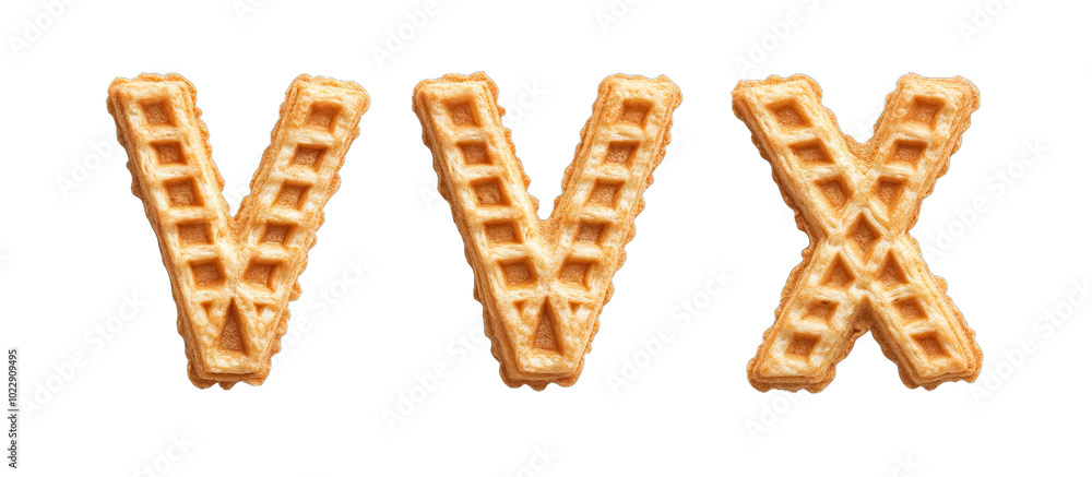 Waffle Alphabet Letters V and X Waffle Alphabet Letters V and X
