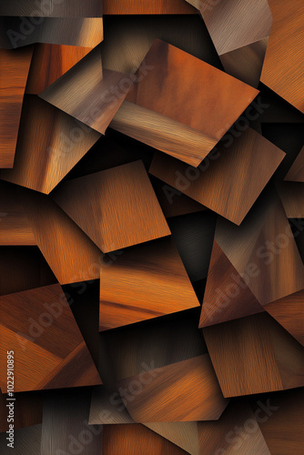 Fototapeta Naklejka Na Ścianę i Meble -  Wooden pattern. Elegant luxury 3d geometric wood wallpaper