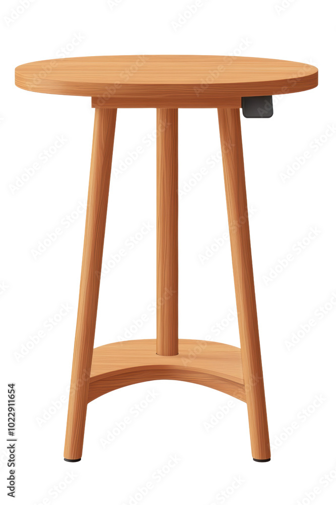 round wooden table with simple design, isolated on a white background, transparent background. round wooden table with simple design, isolated on a white background, transparent background.