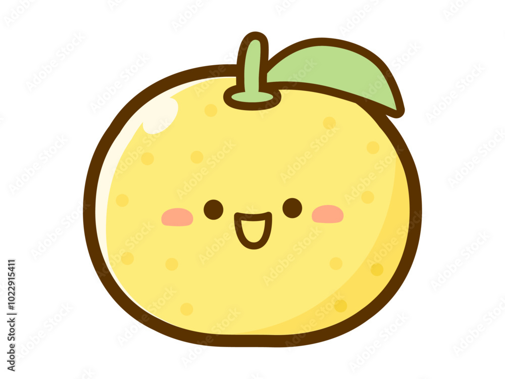 Fototapeta premium 冬至の柚子のベクターイラスト01