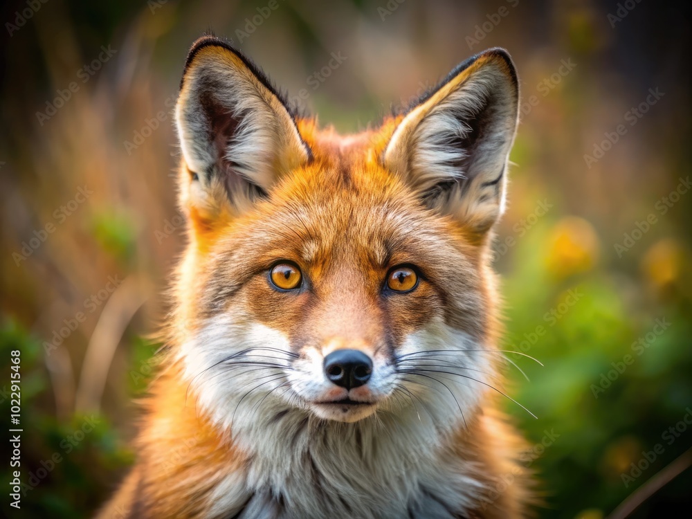 Fototapeta premium Majestic Red Fox in Natural Habitat with Vibrant Fur and Alert Expression in the Wilderness