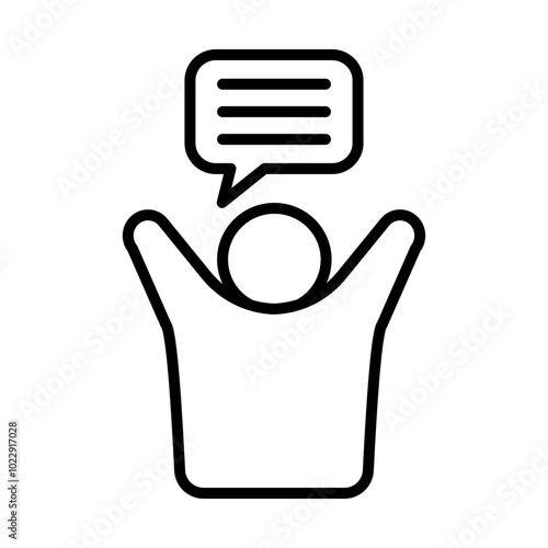 Motivational Speech line icon