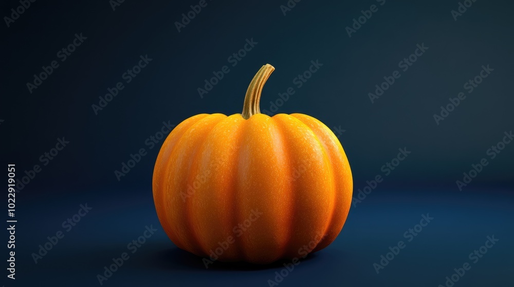 Pumpkin on Dark Blue Background Pumpkin on Dark Blue Background