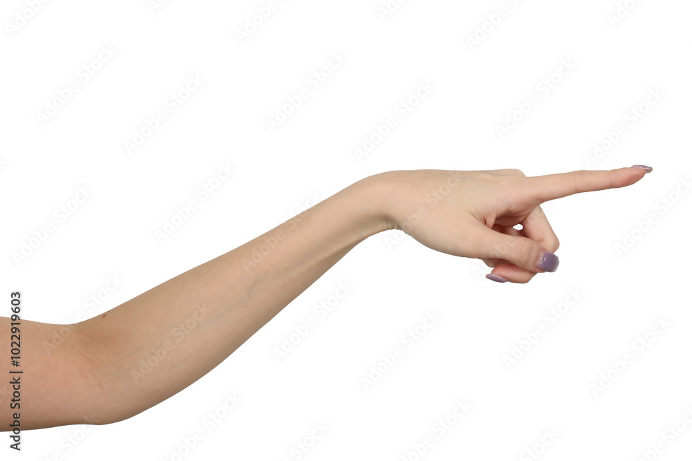 Pointing hand gestures,gesture, sign Woman s palm, fingers, wrist showing different signs; click, tap, press, choose directions.isolated on white background. Pointing hand gestures,gesture, sign Woman s palm, fingers, wrist showing different signs; click, tap, press, choose directions.isolated on white background.