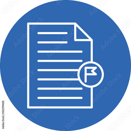 Note Flag line circle icon