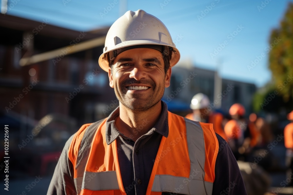 Architect wearing hard hat smiling hardhat helmet. Architect wearing hard hat smiling hardhat helmet.