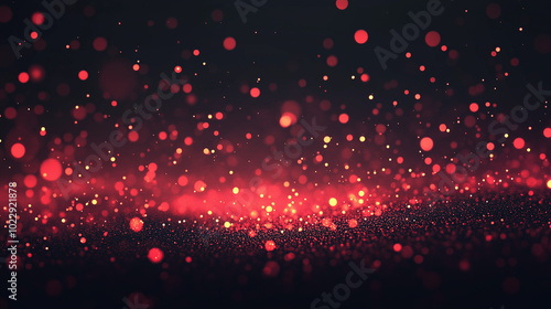 Vibrant Ember Particles Floating in Dark Space with a Fiery Glow