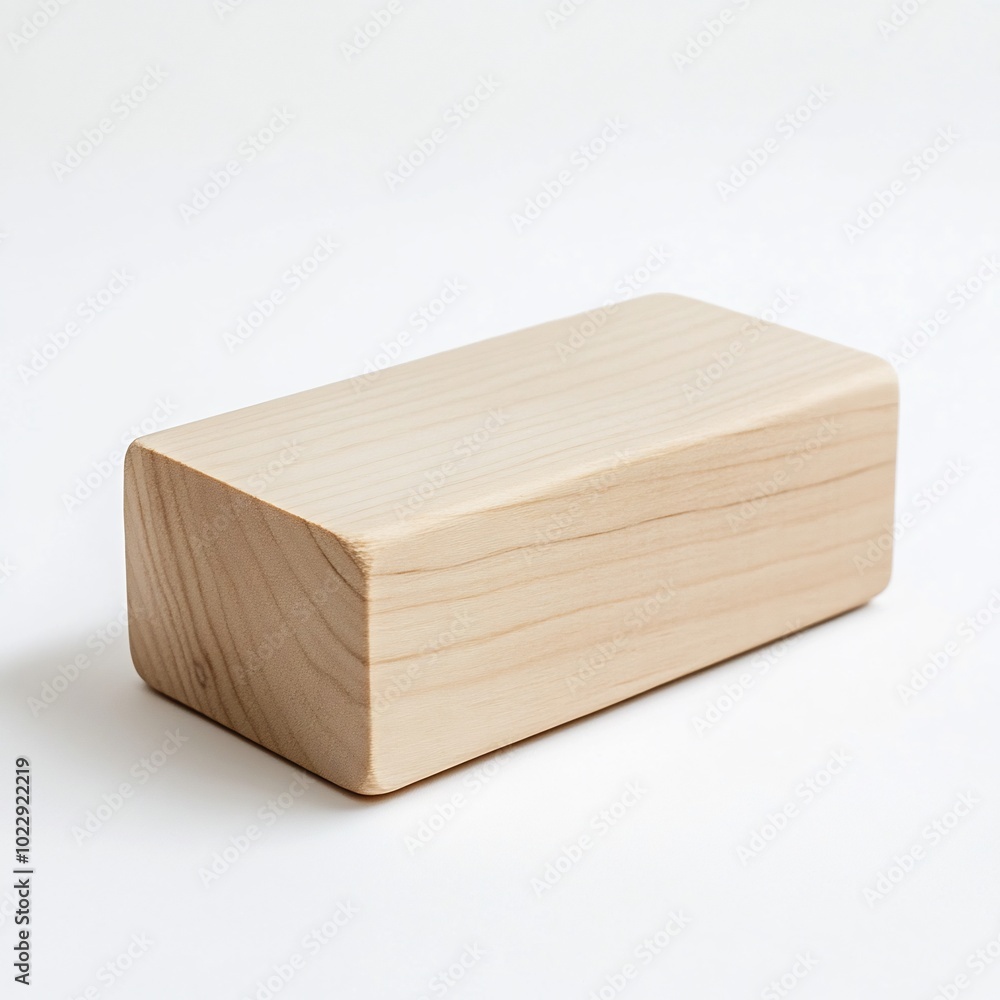 A yoga block on a white background.