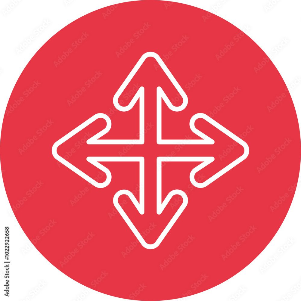 Fototapeta premium Arrows Crossing line circle icon