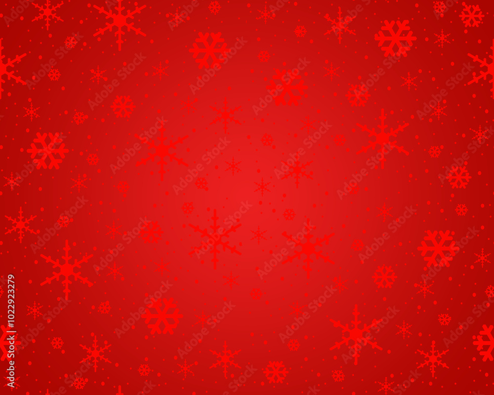 Gradient Red christmas background with snowflakes and polka dots, vector illustration background Gradient Red christmas background with snowflakes and polka dots, vector illustration background