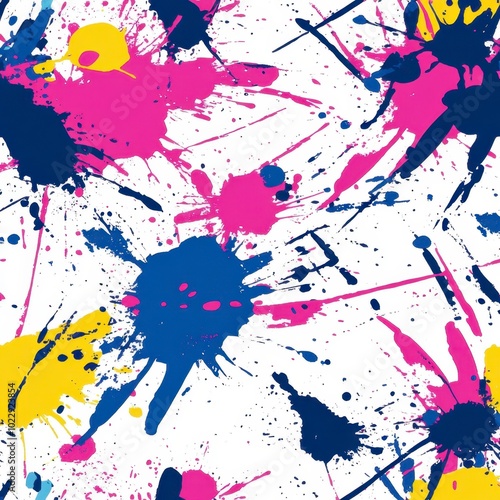 Abstract Colorful Splashes on White Background