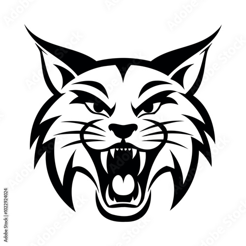 
black outline icon, silhouette, logo, lynx symbol