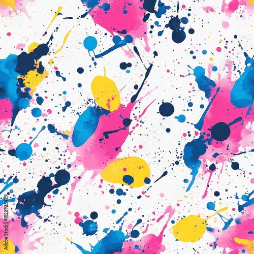 Abstract Colorful Splashes on White Background