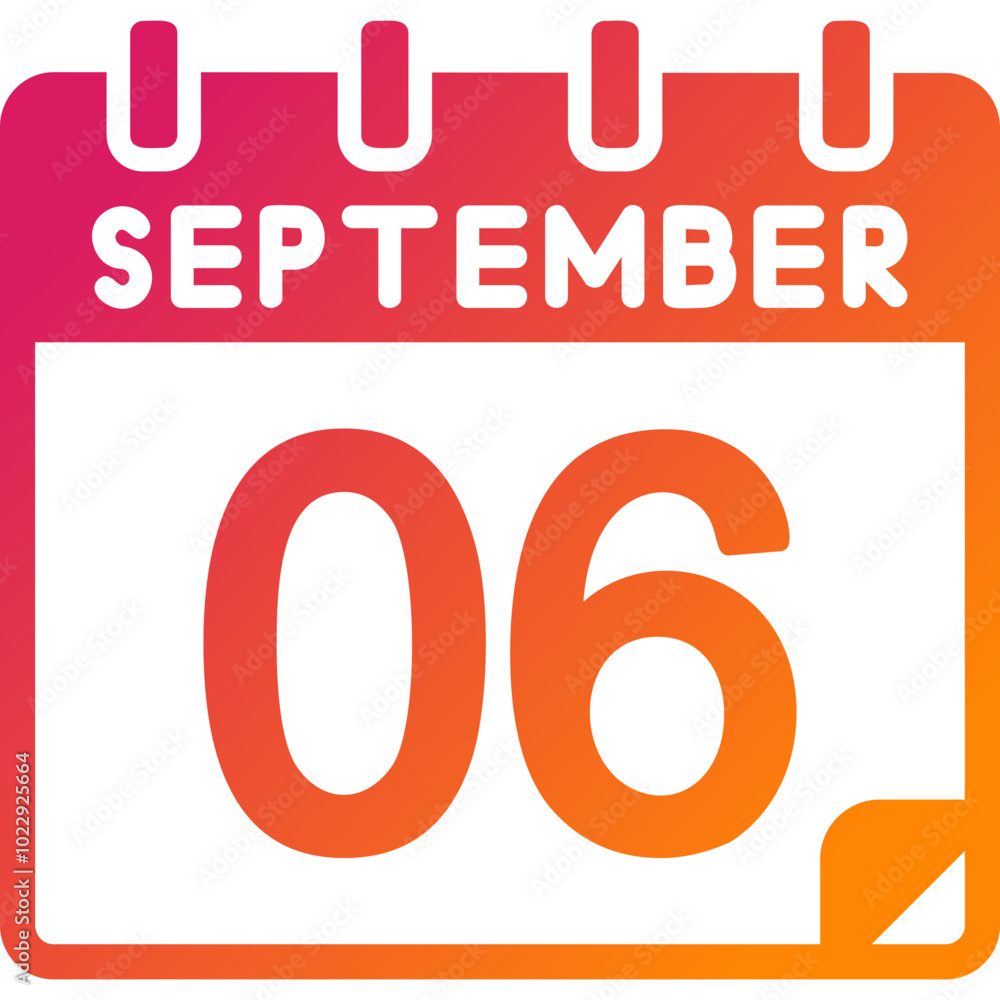 6 September Vector Icon Design 6 September Vector Icon Design